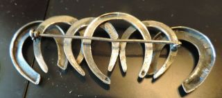 VINTAGE JOSEFF OF HOLLYWOOD SILVER TONE HORSESHOES PIN / BROOCH 2