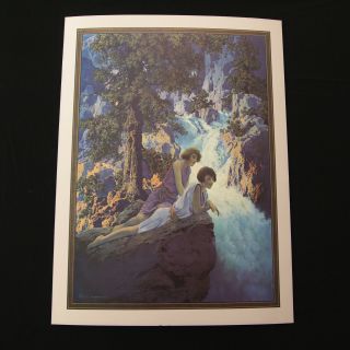 Vintage Maxfield Parrish " The Waterfall " Large Litho Print Poster