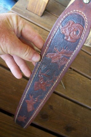 Vintage Hunter No.  27 - 131 tooled leather gun/rifle sling with 2 QR Swivels 7