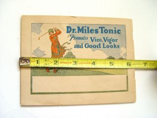 Vintage 1920s Golf Theme Dr Miles Tonic Transportation Advertising Sign Booklet