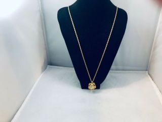 Vtg.  Joan Rivers Faux Pearl Caged Shiny Gold Tone Long Chain Necklace