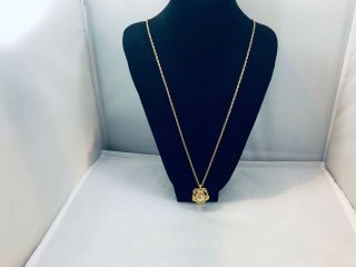 VTG.  JOAN RIVERS FAUX PEARL CAGED SHINY GOLD TONE LONG CHAIN NECKLACE 3