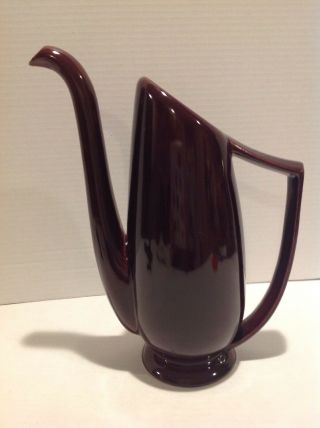 Vintage Red Wing Pottery Coffee Pot Burgundy Color No Lid.  Euc
