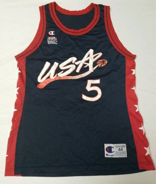 Grant Hill Usa Dream Team Champion Jersey Size 44 Vintage 90s Vtg