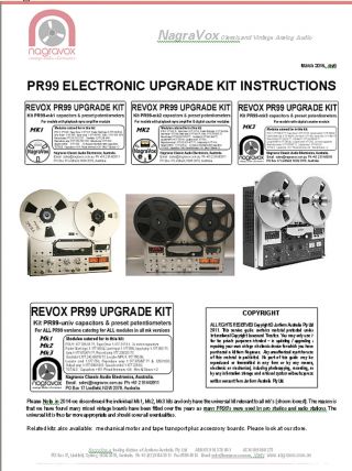 Revox PR99 for ALL Mk1,  2,  3 - tape recorder capacitor & trimmer upgrade kit 5
