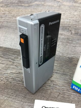Vintage PANASONIC Microcassette Recorder 2 Speed Model RN - 108A & Tape 3