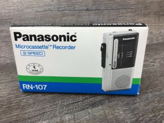 Vintage PANASONIC Microcassette Recorder 2 Speed Model RN - 108A & Tape 8