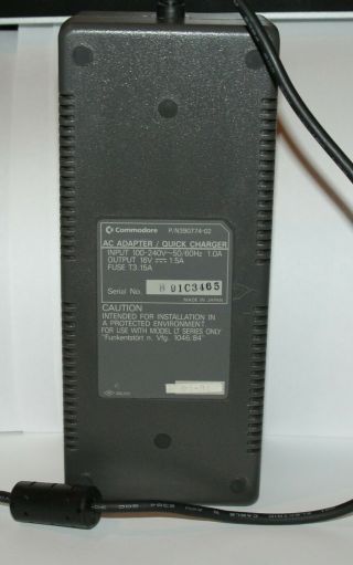 Commodore Amiga Orginal AC adapter/Quick Charger for 286LT,  386SX - LT and 486SX - L 2