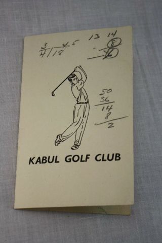 1959 - 60 Vintage Kabul Golf Club Score Card Afghanistan
