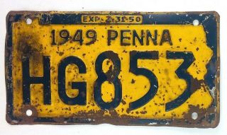 Pennsylvania 1949 Old License Plate Garage Man Cave Car Tag Vintage Rustic Decor