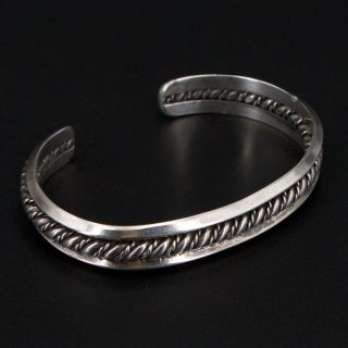 Vtg Sterling Silver - Navajo Braided Twisted Rope 6.  25 " Cuff Bracelet - 29g