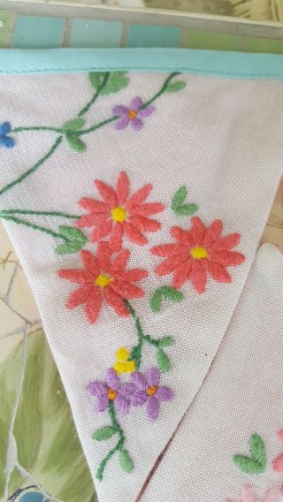 vintage embriodery cloth bunting 3