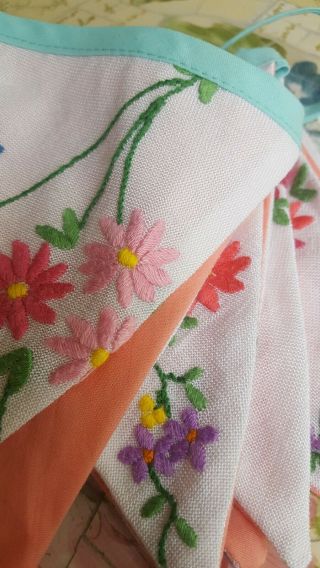 vintage embriodery cloth bunting 4