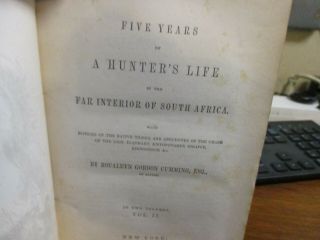 Five Years of a Hunter ' s Life in the Far Interior South Africa R.  Cumming (1851) 2