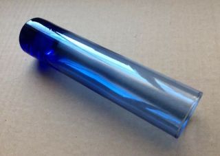 Vintage Contemporary Blown Cobalt Blue Glass Cylinder Shaped Glass Vase 7 5/8” H 3