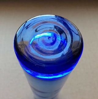 Vintage Contemporary Blown Cobalt Blue Glass Cylinder Shaped Glass Vase 7 5/8” H 5