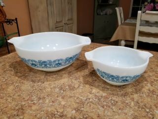 Vintage Pyrex Horizon 441 & 443 Cinderella Bowls Both Perfect