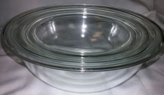 Vintage Pyrex Set Of 3 Clear Glass Nesting Mixing Bowls 322 - 323 - 325 S/h
