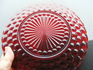 Vtg Anchor Hocking Ruby Red Bubble Dinner Plates,  Cups and Saucers 1941 to 1968 6