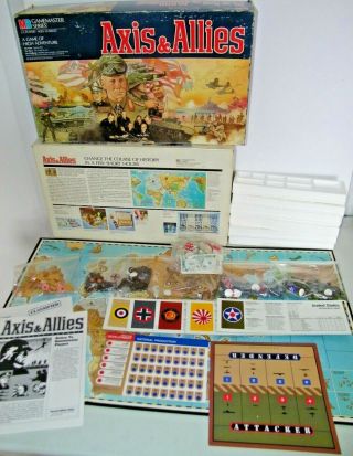 Vintage 1986 Axis & Allies Wwii War Board Game Milton Bradley Complete