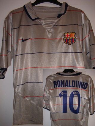 Barcelona Ronaldinho Adult Large Football Soccer Shirt Jersey Top Vintage Top