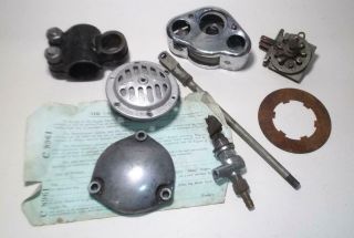 Vintage Motorcycle Parts Spares,  Scooter Horn,  Petrol Tap Domed Cover Tail Light