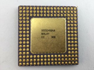 Intel i486 DX CPU A80486SX - 33 SX729 Vintage Gold and Ceramic 2