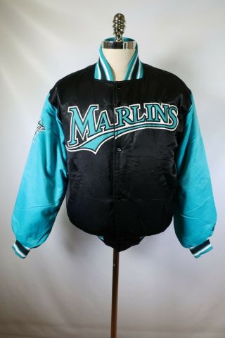 B5889 Vtg Starter Seattle Mariners Mlb Baseball Snap Satin Jacket Size S