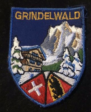 Grindelwald Vintage Skiing Ski Patch Switzerland Souvenir Travel Suisse Bern