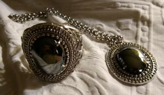 Whiting Davis Hematite Vintage Large Cuff And 18 " Necklace Set