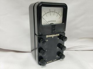Vintage Simpson Model 375 Amp Meter Volt Meter
