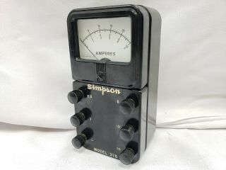 Vintage Simpson Model 375 Amp Meter Volt Meter 2