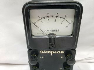 Vintage Simpson Model 375 Amp Meter Volt Meter 3