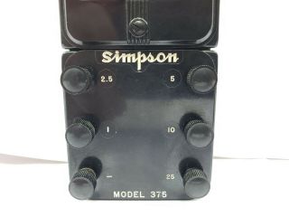 Vintage Simpson Model 375 Amp Meter Volt Meter 4
