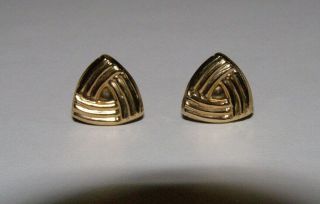 Pretty Vintage 9ct Gold Triangle Stud Earrings
