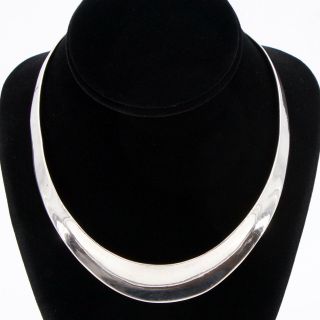 Vtg Sterling Silver - Mexico Taxco Modern 15.  5 " Collar Choker Necklace - 56g