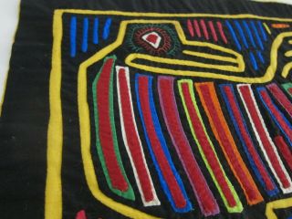 Kuna Mola Tribal Op Art Bird VTG San Blas Panama Hand Stitched Appliqué 14x17 2