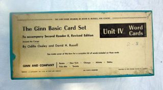 Vintage 1957 Ginn Word Flash Card Set Unit Iv