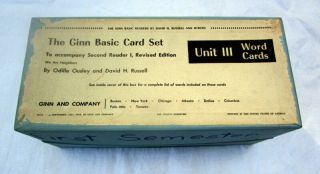 Vintage Word Flash Card Boxed Set Ginn Basic Unit Iii 1957
