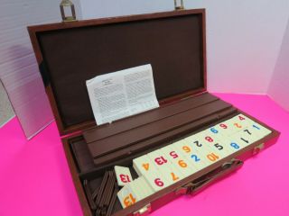 Vintage Rummikub Rummy O Tile Game Faux Leather Carrying Case Set Complete