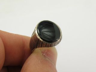 Vintage Sterling Silver 925 Black Onyx Signet Ring
