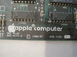Apple Macintosh Plus M0001A Logic Board 820 - 0174 - D PARTS FS 2