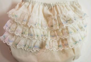 Vintage Toddle Time Plastic Diaper Cover Pastel Ruffles Lace Infant Size 0