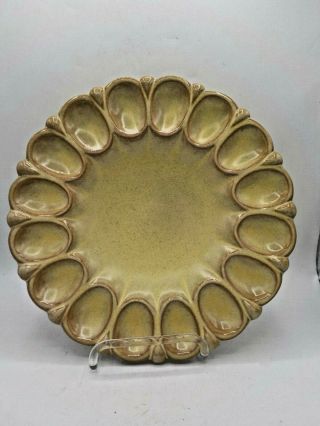 Vtg Frankoma Desert Gold Tan Pottery Deviled Egg Plate Platter Tray 819 Exc