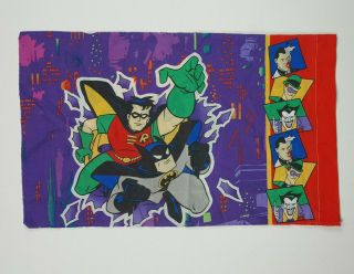 VTG 1995 Batman Animated Series Twin Size 3 Piece Bed Set USA Sheets Pillowcase 5