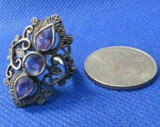 Vintage Sterling Silver.  925 Purple Tanzanite Ring Size 9 7.  5 Grams Cc