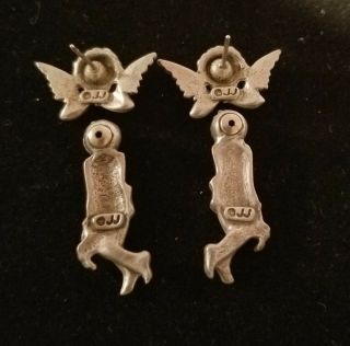 Vintage JJ Jonette Jewelry 3D Cherub Angel Earrings Pewter 2 Piece EUC 3