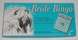 Bride Bingo Cute Vintage 1957 Board Game For 16 People Bridal Shower Leister Co.