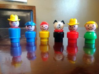 6 Vintage Little People,  Collectible,  Kids,  Toy
