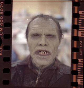 Ha8s Vintage Day Of The Dead Zombie Actor Movie Film Makeup Art Negative Photo